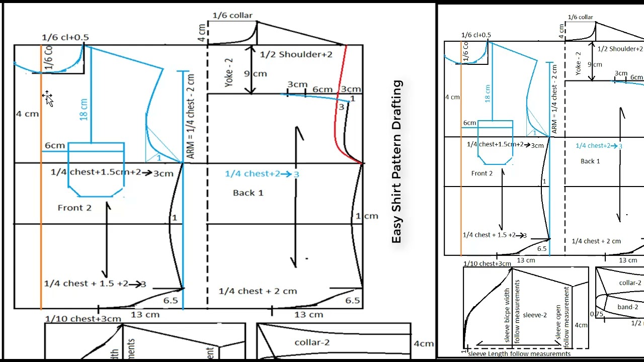Easy men shirt pattern draft | pattern making, @rmgpm16