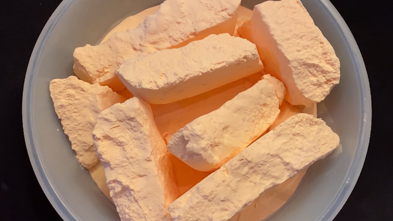 Asmr baking soda crush |  Pink | orange | yellow green | blue | purple