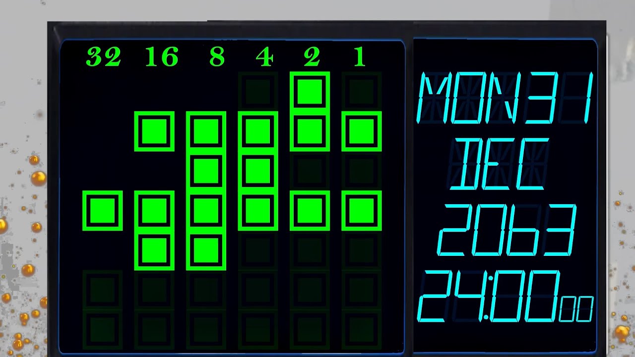 BCG 24 Minutes Stopwatch (LED Binary Calendar Year 2000-2063) Remix Super Mario 3D Land Clock Tower