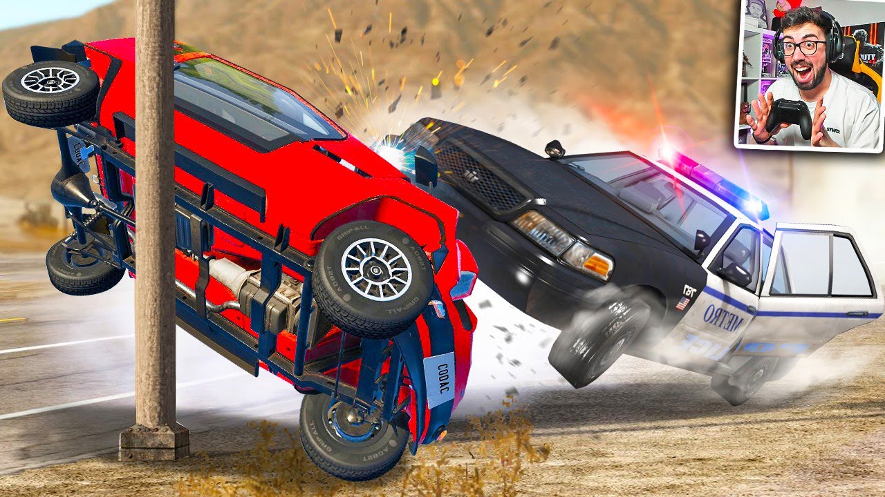 ACCIDENTES EN PERSECUCIONES POLICIALES 💥 | BeamNG Drive Carrera