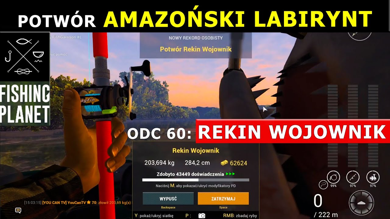 FISHING PLANET RYBA POTWÓR REKIN WOJOWNIK AMAZOŃSKI LABIRYNT BRAZYLIA. Amazon maze shark monster