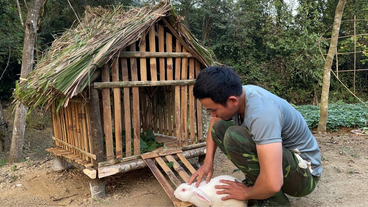DIY Bamboo Rabbit Cage: Quick and Easy - Raising Rabbits on a Farm |Van An TV