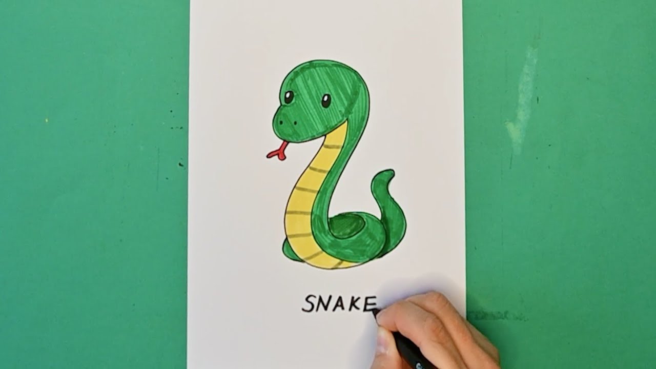 How to draw Chinese New Year Zodiac Sign -  Snake