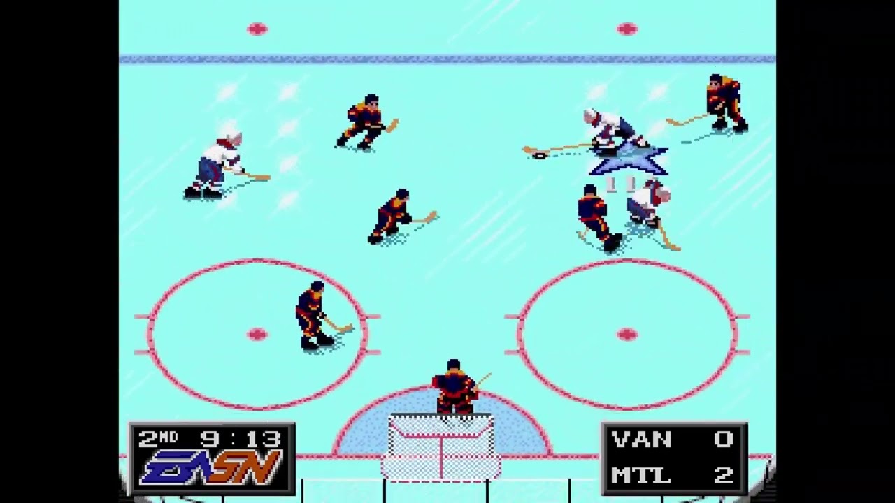 NHLPA Hockey '93 [Sega Genesis] Vancouver Canucks vs Montreal Canadiens