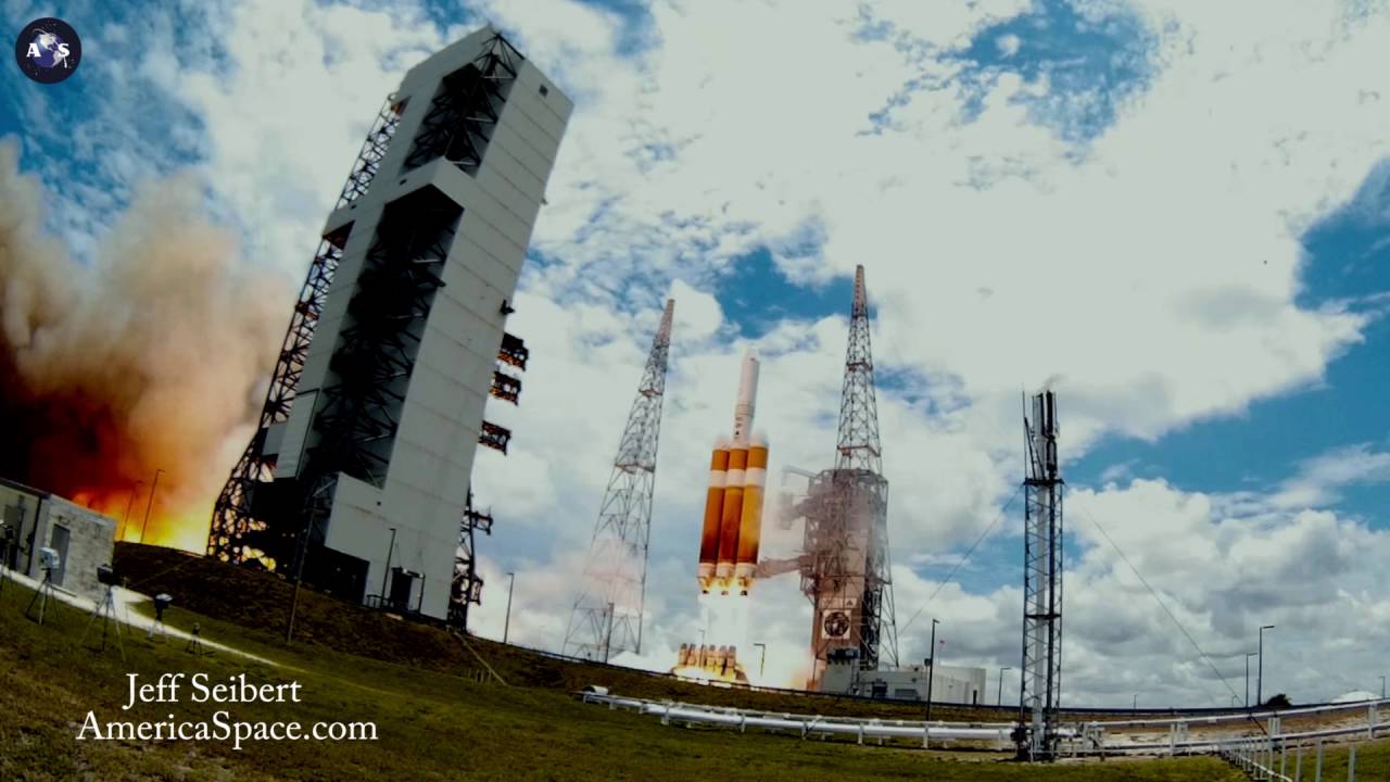 NROL-37 launch from near the hydrogen flare stack
