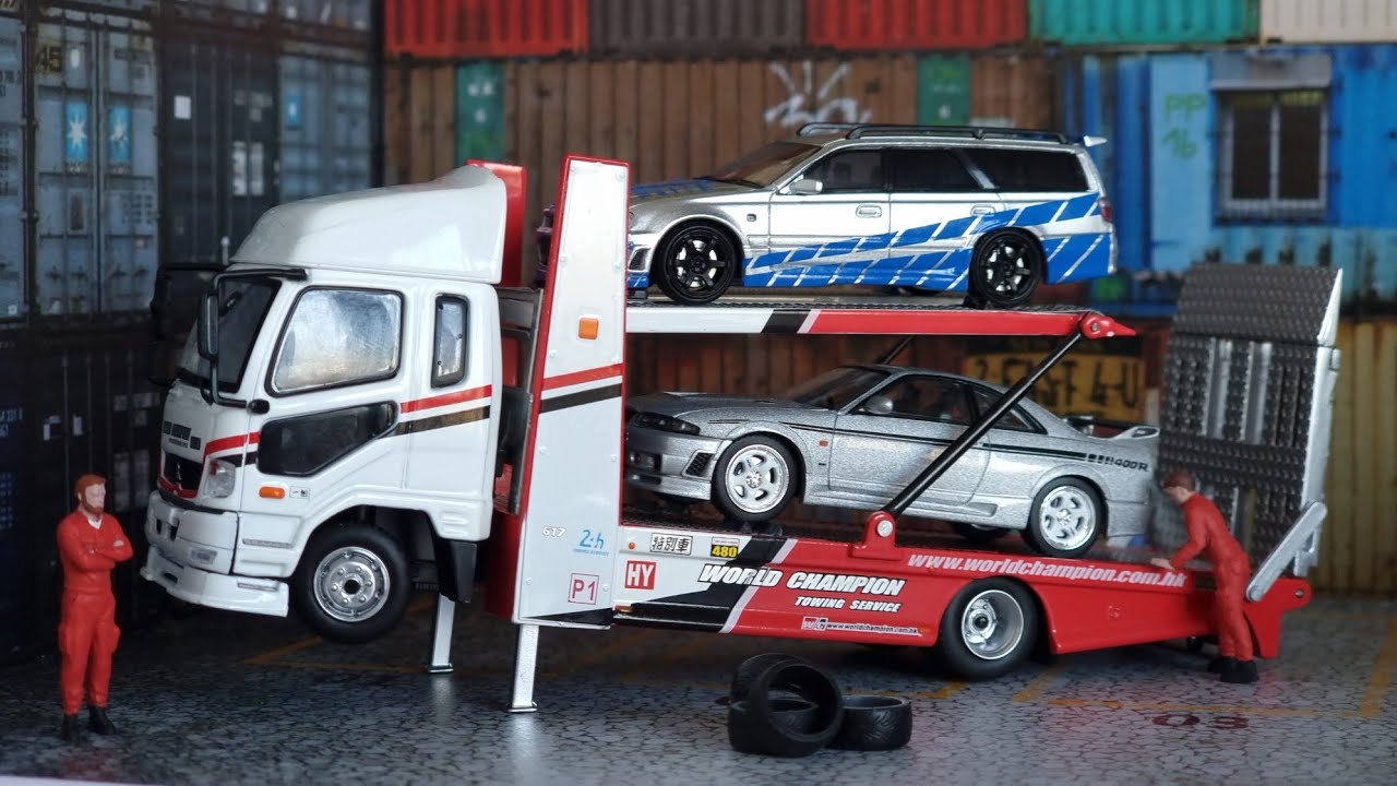 Must Have..GCD Mitsubishi Double deck Tow Truck with steering wheels. Diecast Hunting in Europe!