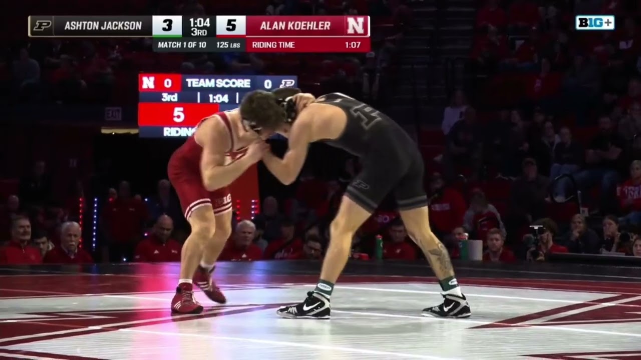 Алан Колер, борец команды Nebraska Husker, весовая категория 125 фунтов, 09.01.2026 против Эштона...