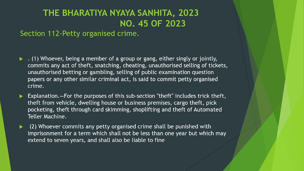 Section-112 BNS 2023 (Petty organised crime )
