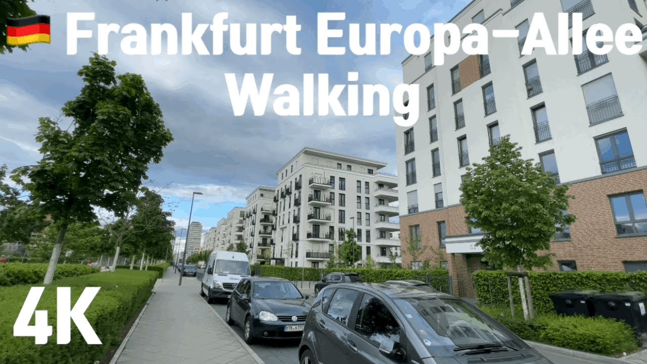 🇩🇪 4K Frankfurt Europa-Allee Walking 프랑크푸르트 인기 주거지역 오이로파–알레 신도시 주택가 산책