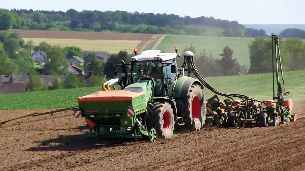Fendt 936 s&auml;t Mais mit Amazone S&auml;maschine - Maize seeding