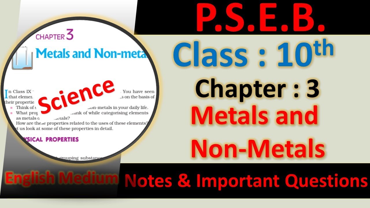 Chapter 3 Metals and non metals Revision Notes & Important questions Class 10 Science
