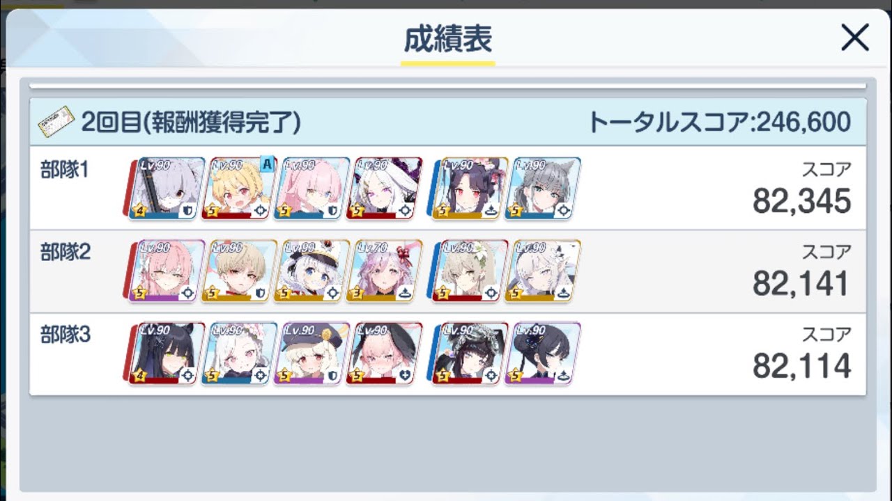 【ブルアカ】 合同火力演習 防御演習 被りなし 140枚 246,600