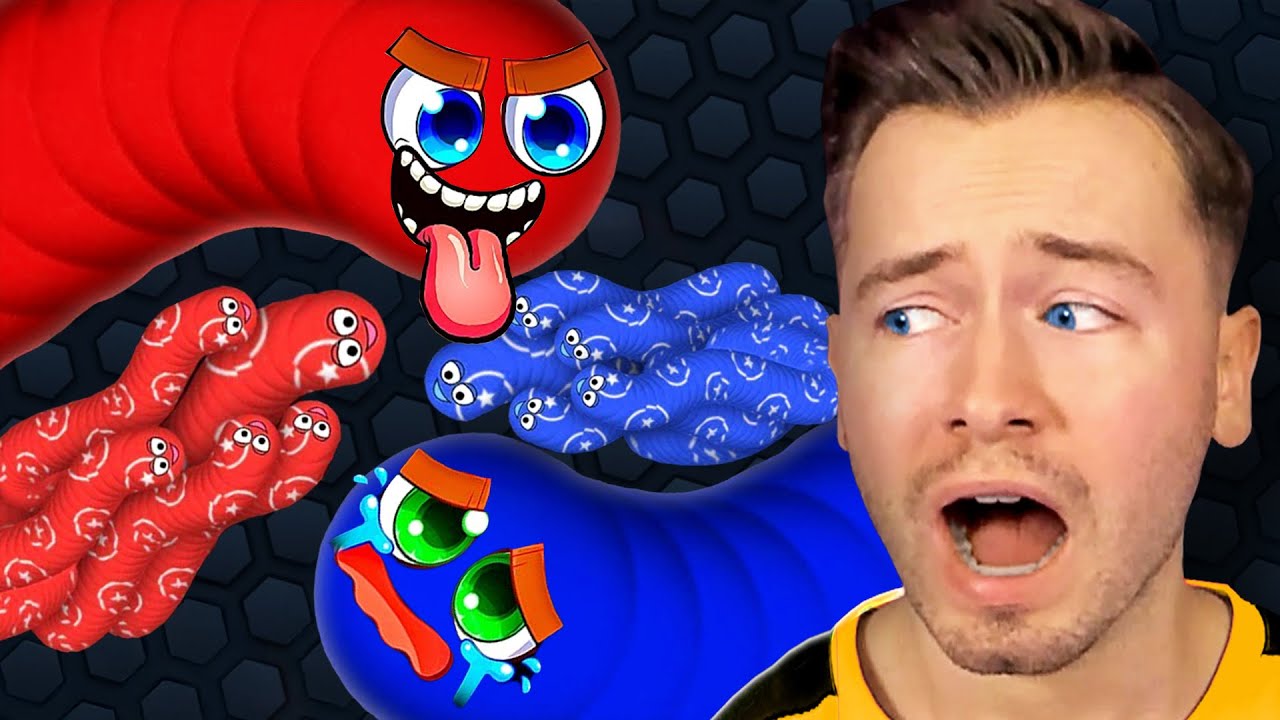 ROT vs BLAU in SLITHER.IO!🪱🔴🔵