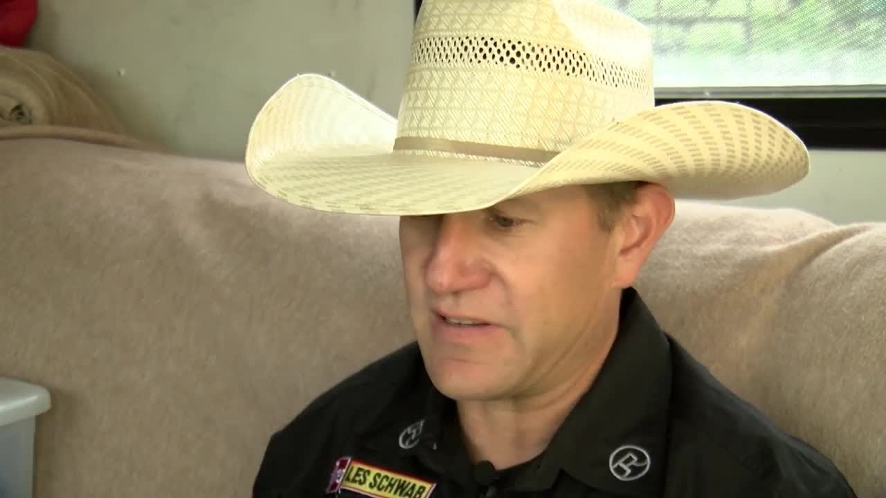 Rodeo clown JJ Harrison enjoying life on the road with family