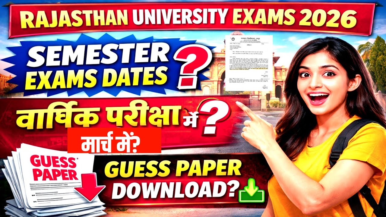 Rajasthan University Exam 2026 | Uniraj 3rd & 5th Semester Exam Date 2026 / Non College Exam Dates