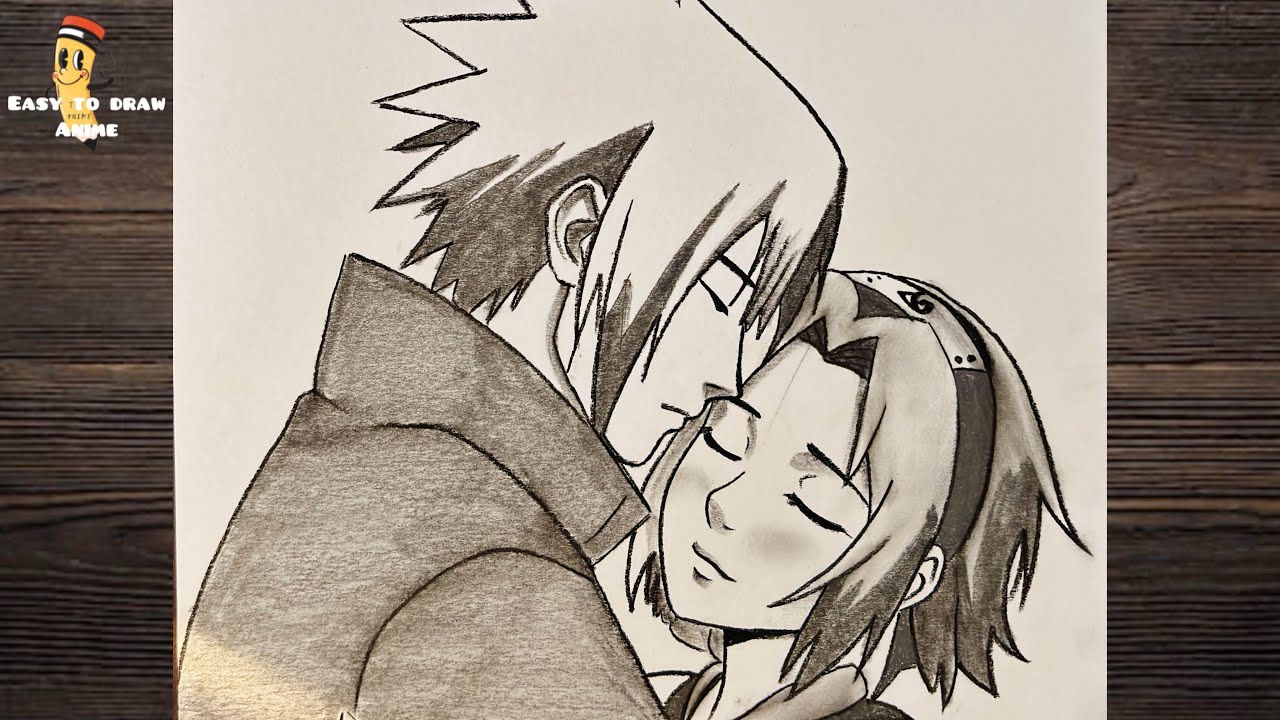 How to Draw Sasuke and Sakura Hugging (SasuSaku ❤️) | Easy Anime Drawing Tutorial for Beginners 