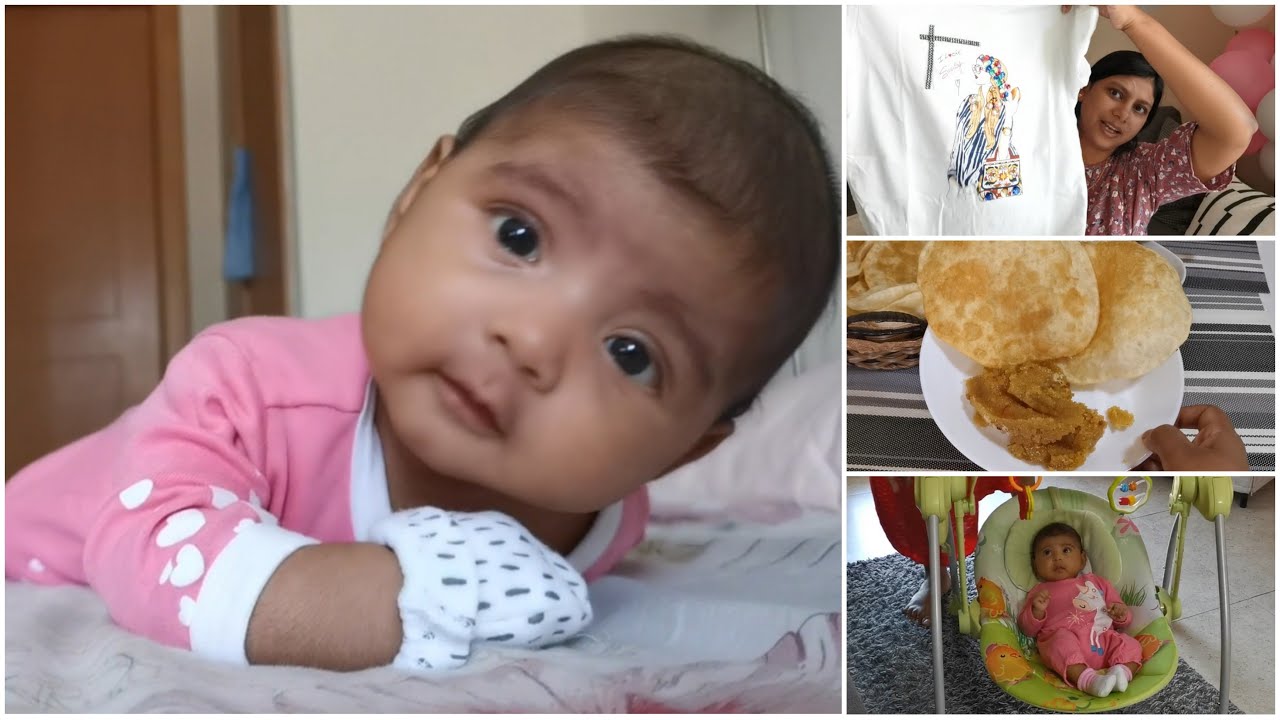Mishu ne maari palti😮❤️/2 months baby rolls over👶/halwa puri recipe 😋