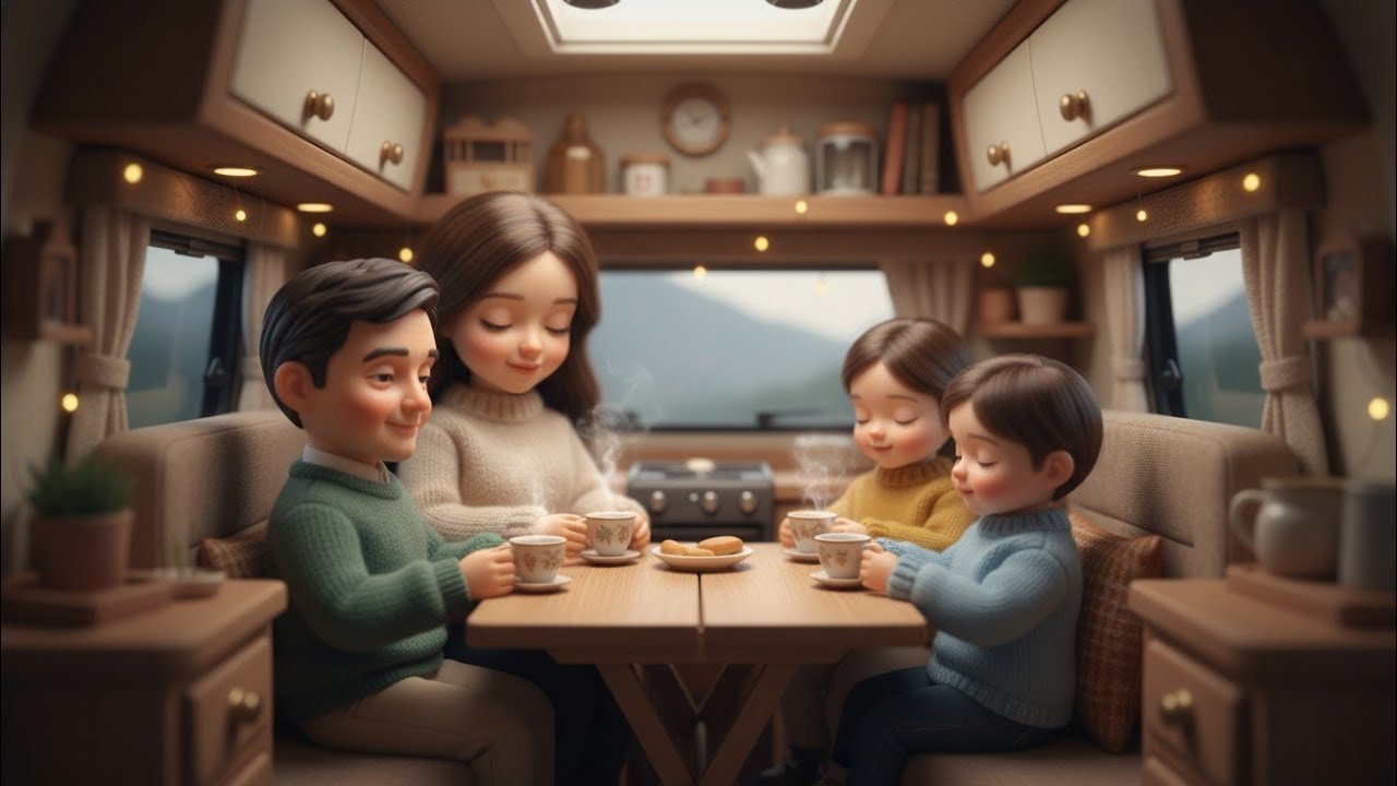 Peaceful Mountain Morning in a Tiny Camper Van 🚐 | Miniature Slow Living Family Life