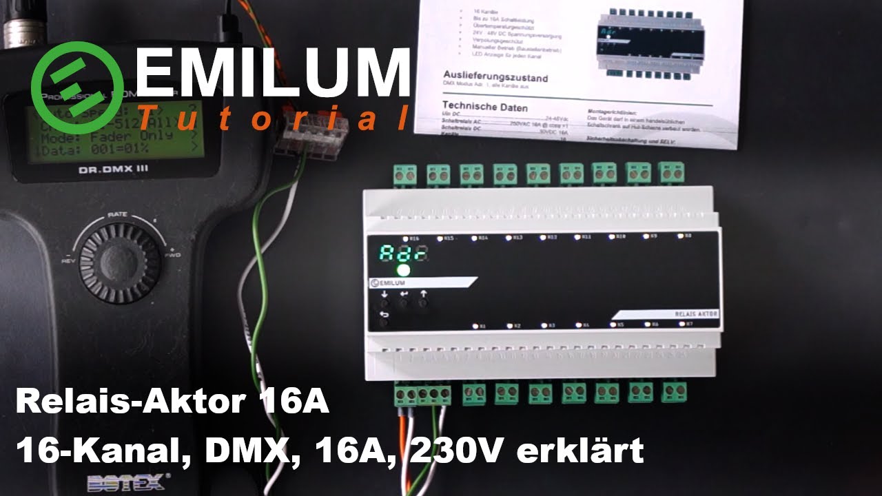 Relais-Aktor | 16-Kanal | DMX/RDM | 16A, 230V | Smart Home