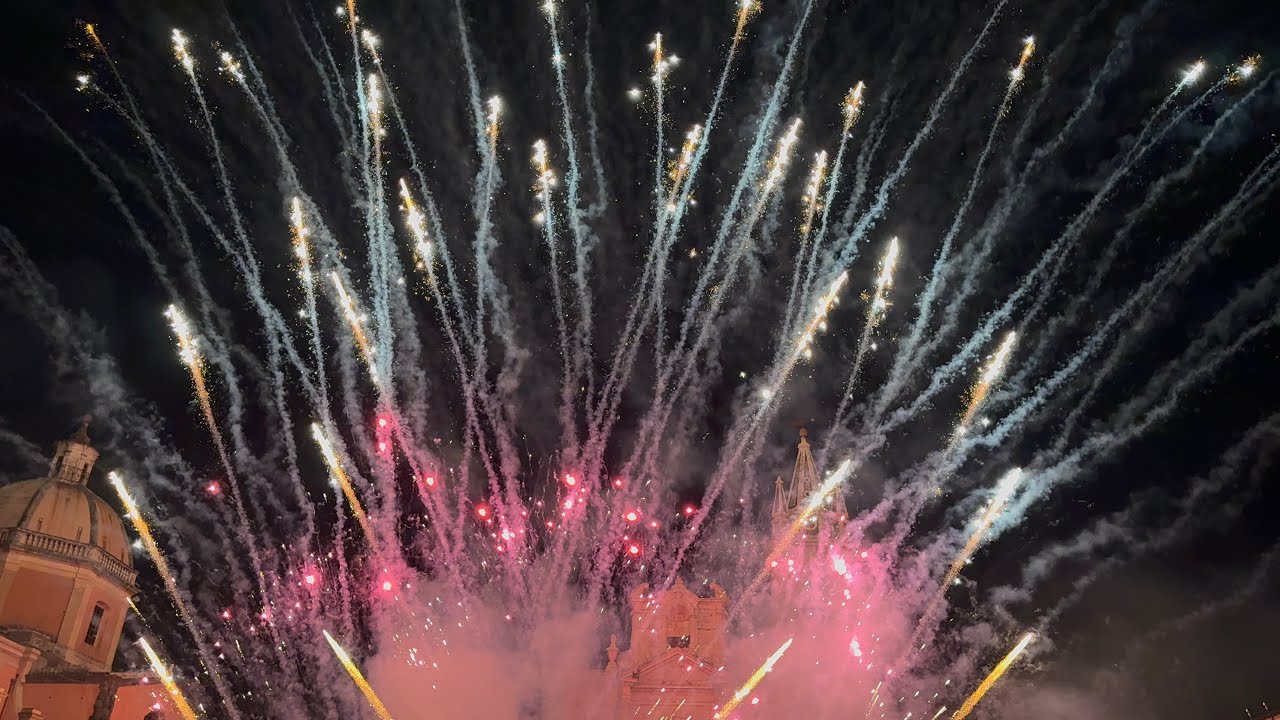 Acireale 23 Gennaio 26 P.za Duomo Reliquie S Sebastiano e Piromusicale ZIO PIRO e FUOCHI & FESTA 4K