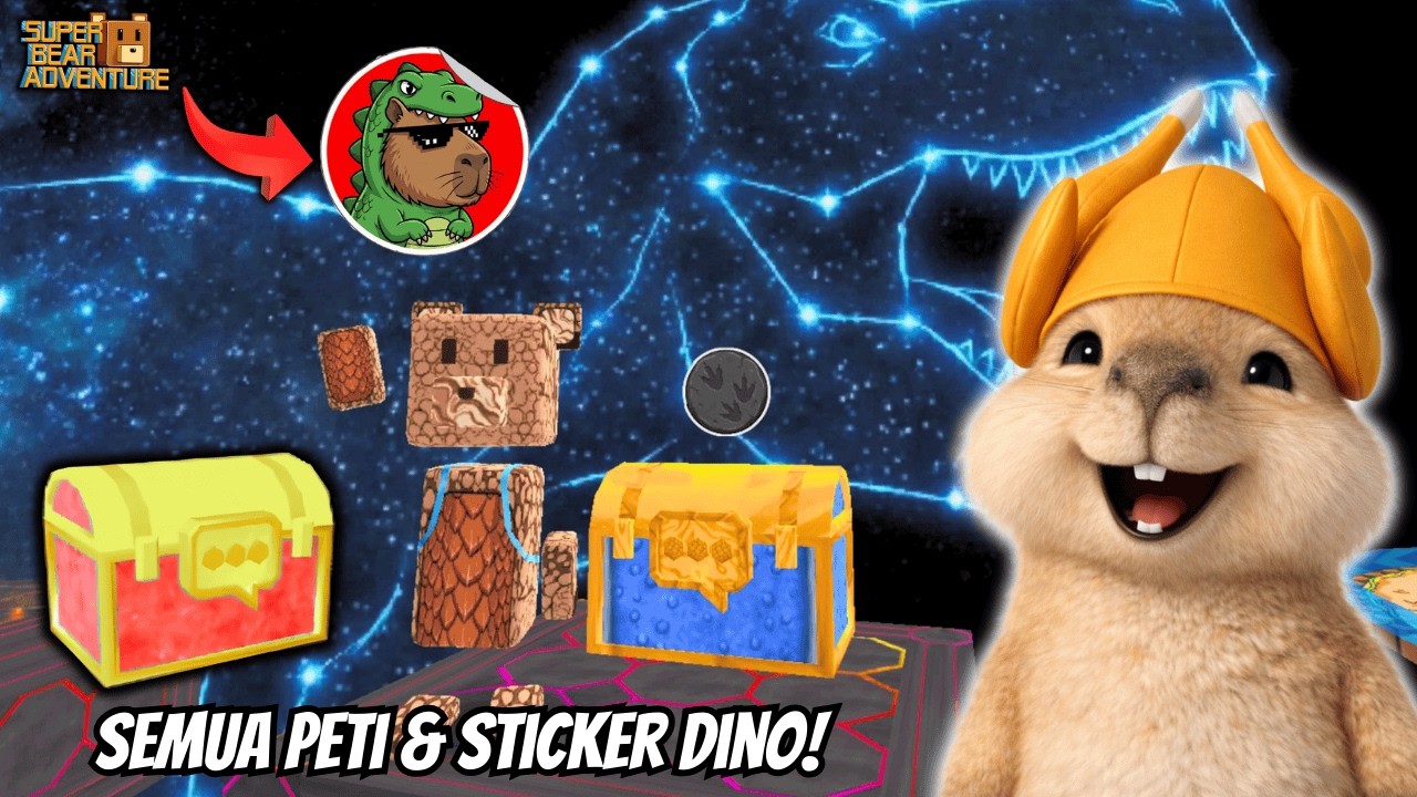 MENCARI SEMUA PETI & STICKER DINO WORLD SUPER BEAR ADVENTURE