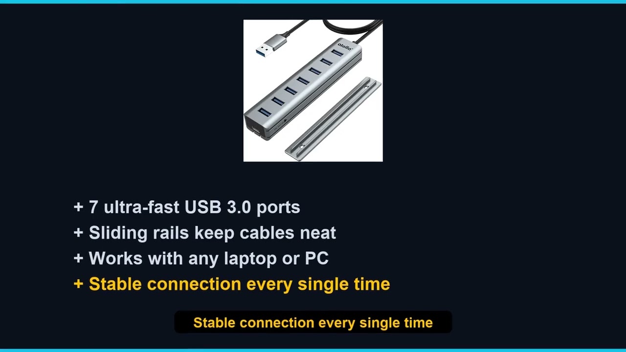 USB Hub Organizer Desk 7-Port Solution