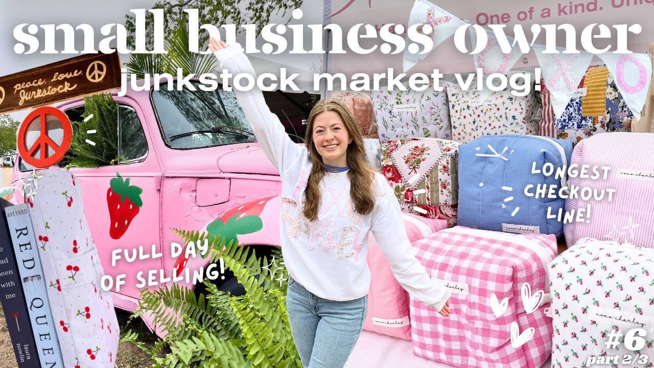 10 HOURS OF SELLING MY HANDMADE PRODUCTS!!⭐️🛍️🌷 // part 2!! selling out + a tour of Junkstock!