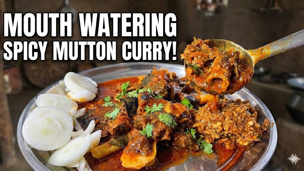 Goat Head Curry Recipe | Authentic Spicy Mutton Head Masala | Easy Indian Goat Head Curry