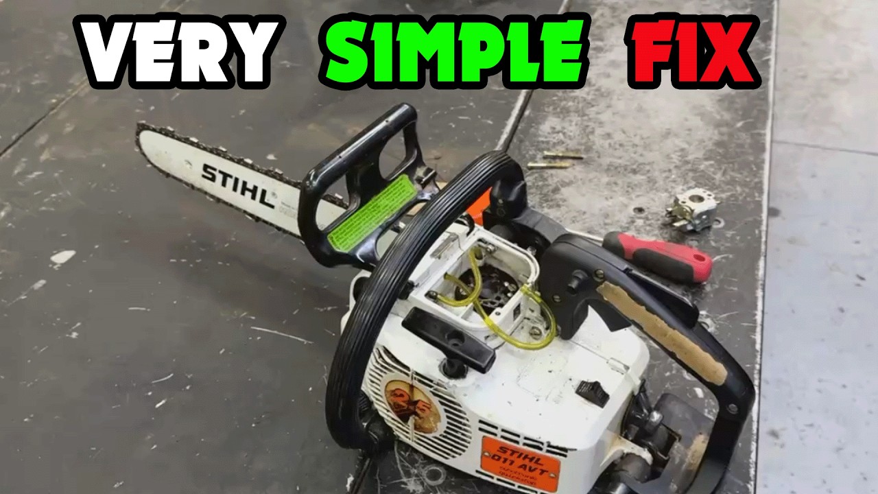 Бензопила Stihl 011AVT глохнет при нажатии на педаль газа.