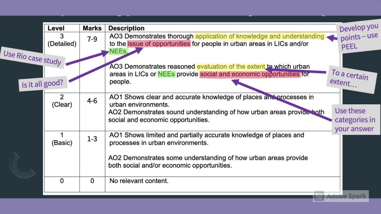 L13 - To what extent does an urban area in a LIC or NEE that you have studied provide opportunities?