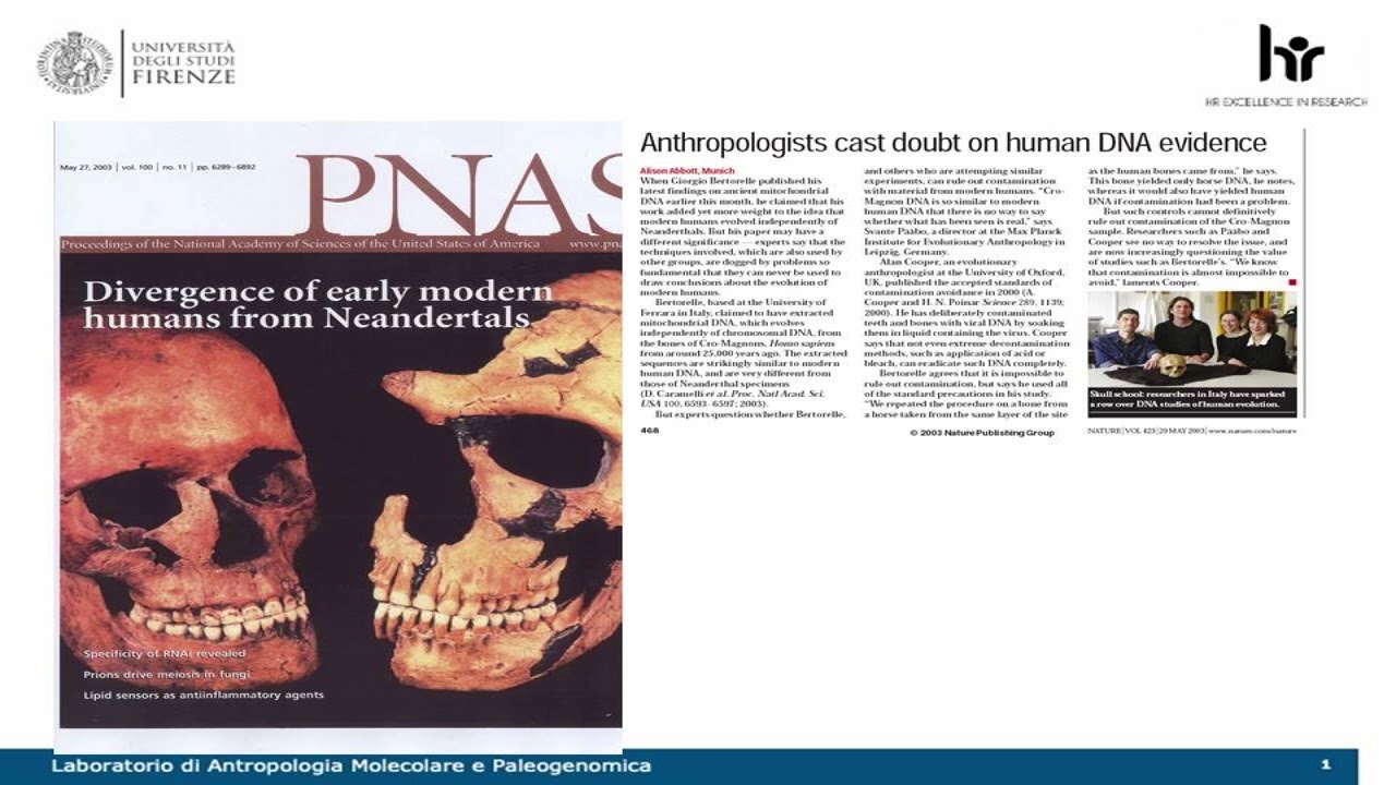 Paleogenomica ed evoluzione umana - Prof. David Caramelli