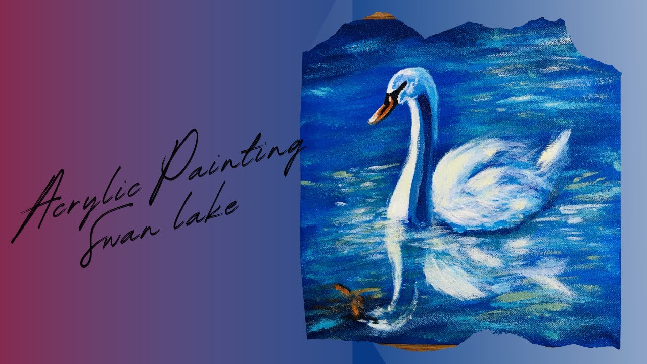 Create Amazing Acrylic Painting/Swan lake /Sheroz akram art 🦢