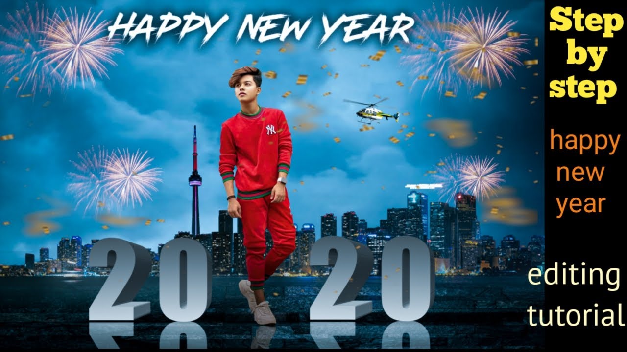 Picsart Happy new year 2020 Photo editing tutorial in Picsart step by step ll