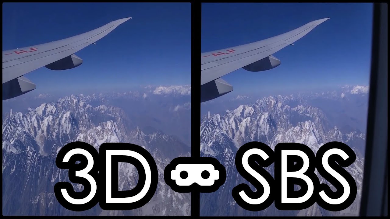 3D SBS - Real Flight through clouds and over Himalayas