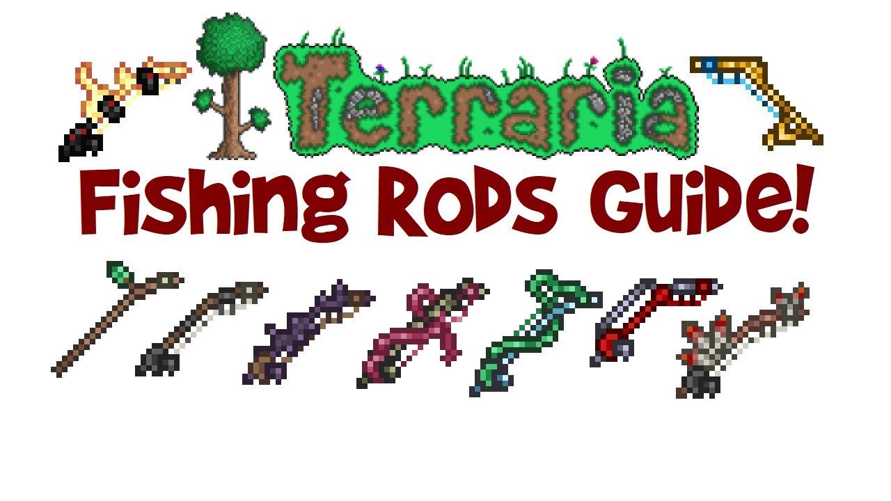 All/Best Terraria Fishing Rods Guide! (Fishing Pole Crafting, How to Use)