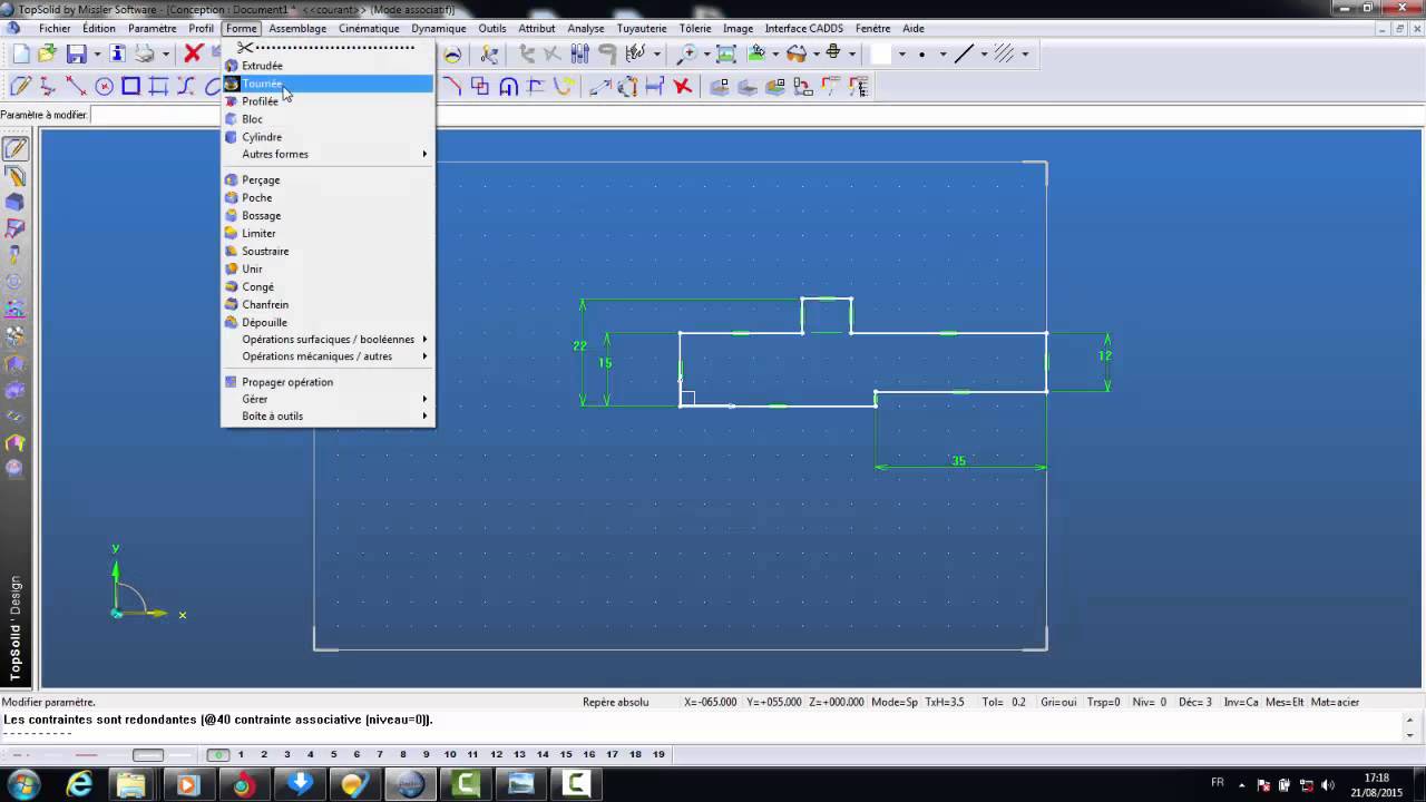 création piece avec topsolid