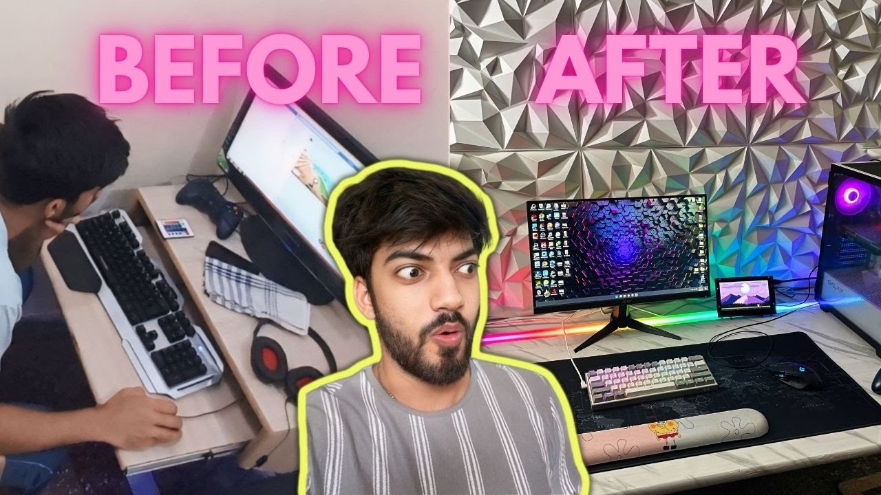 DIY Budget Gaming Computer Table with rgb lights and wireless charger!