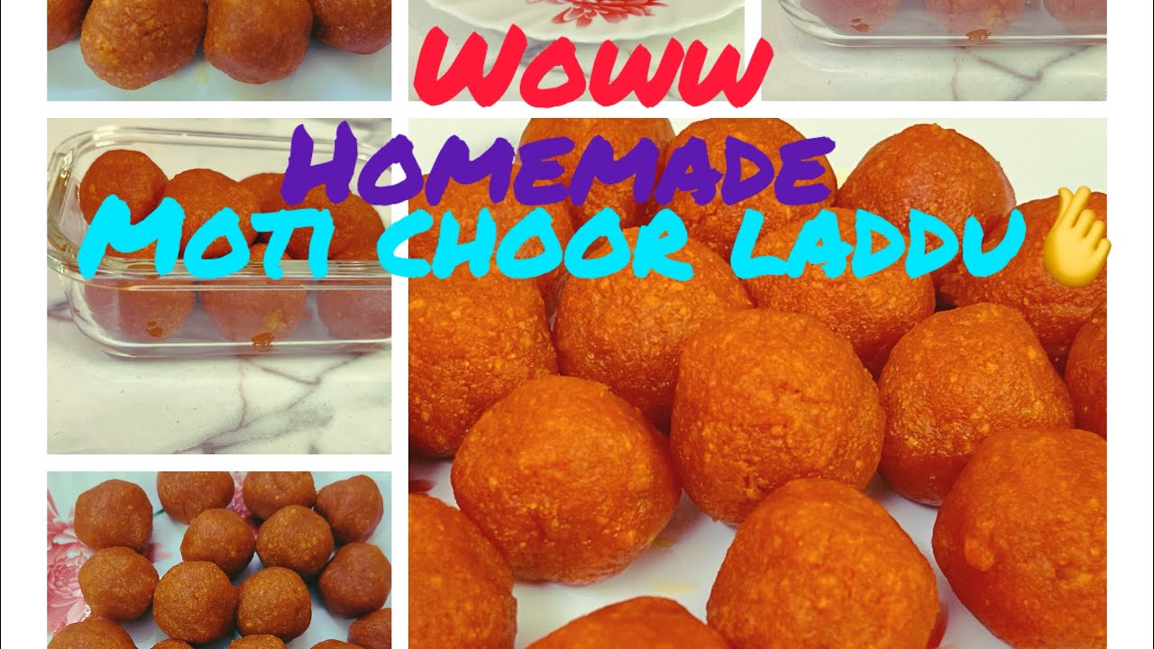 Homemade Moti Choor Laddu 🍬 So soft #food #youtube #laddu #sweet 