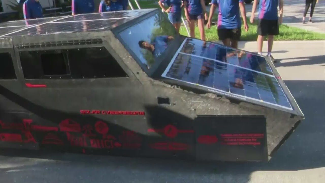 South Florida high school students competing in race with solar-powered car they built