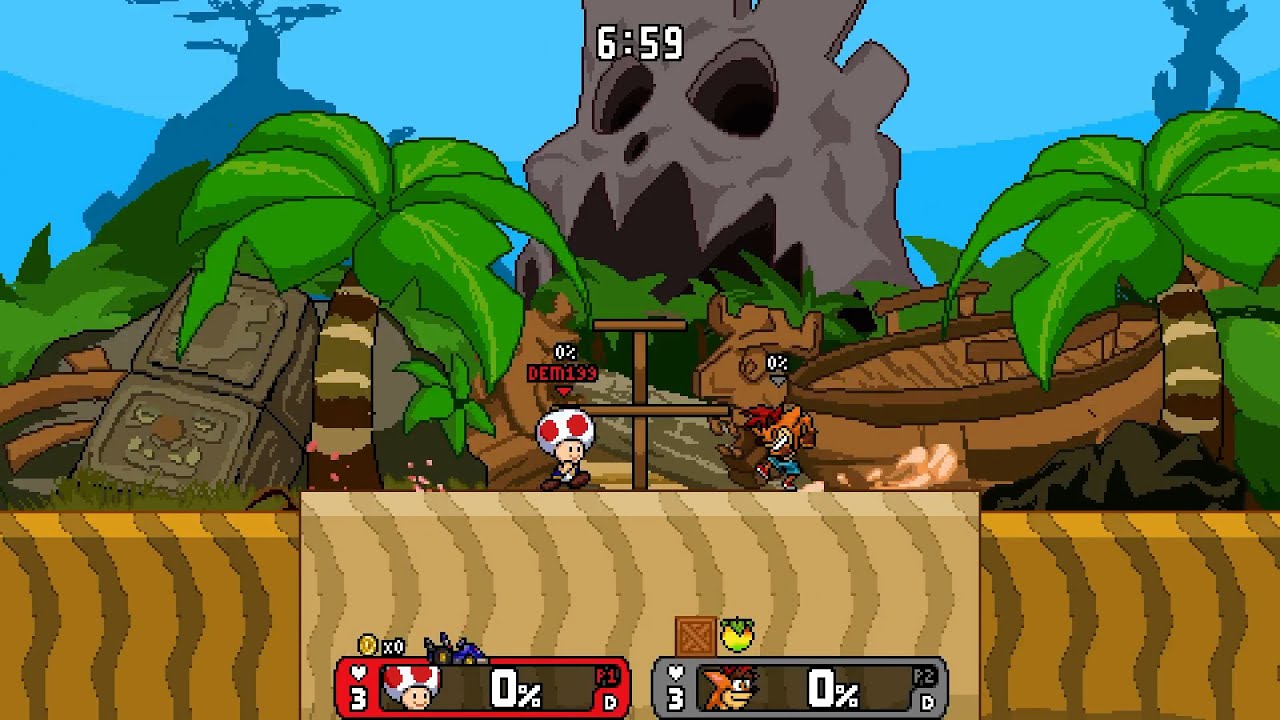 Rivals of Aether - Toad vs Crash Bandicoot (Level 9 CPU)