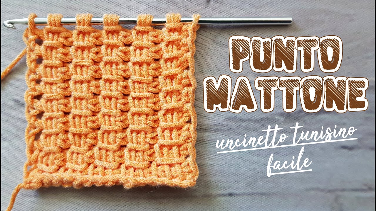 Punto Mattone uncinetto tunisino facile