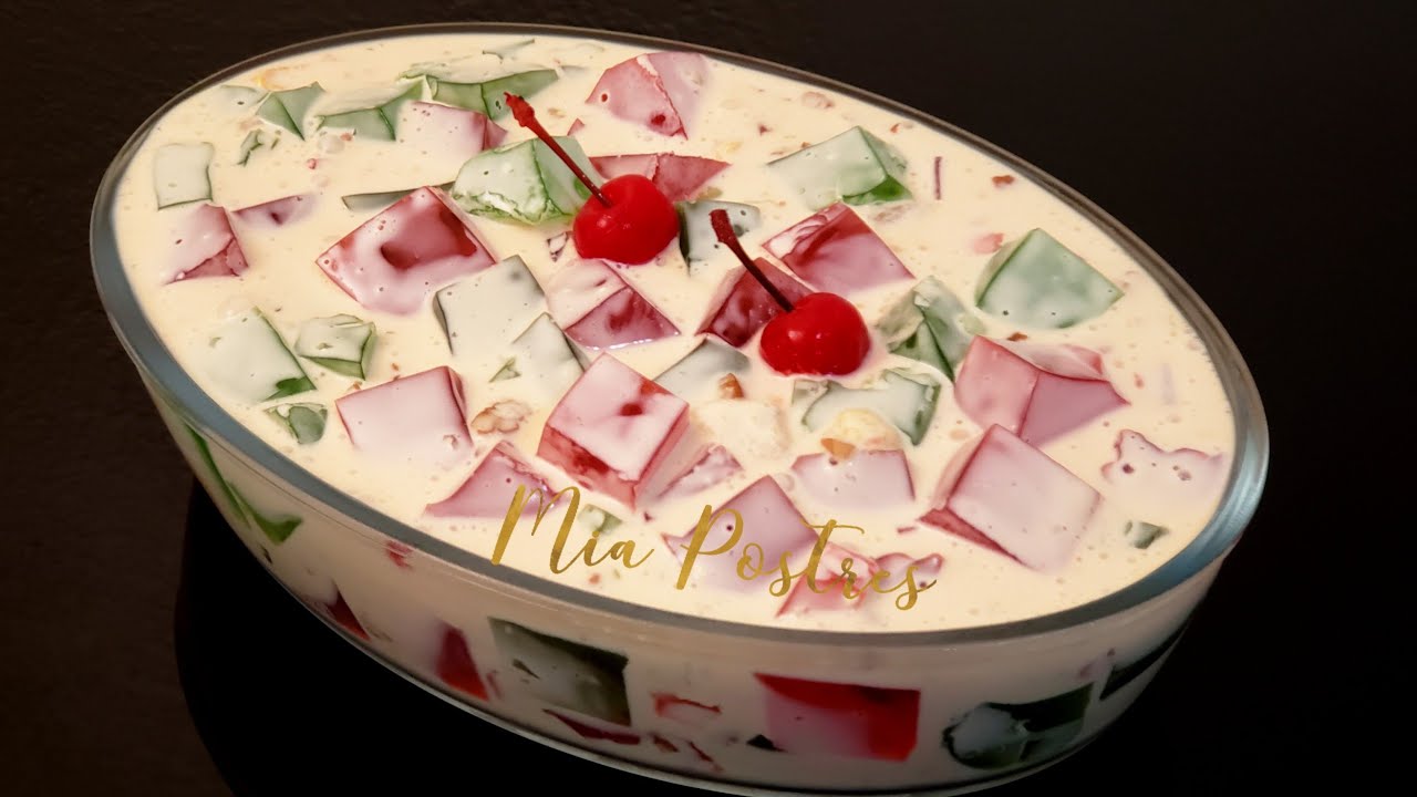 ¡ENSALADA DE GELATINA!! RIQUISIMA! postre CON POCOS INGREDIENTES/ postre frio.