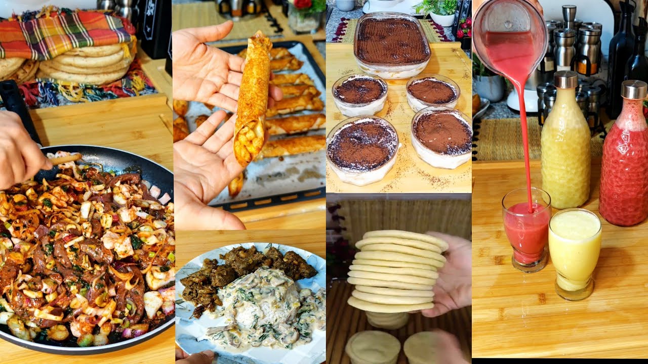  فطور رمضان كامل 🌙 ميني بيتزا  +كبدة و روز+ مملحات بمذاق شاورما وتيراميسو وعصائر منعشة 💯
