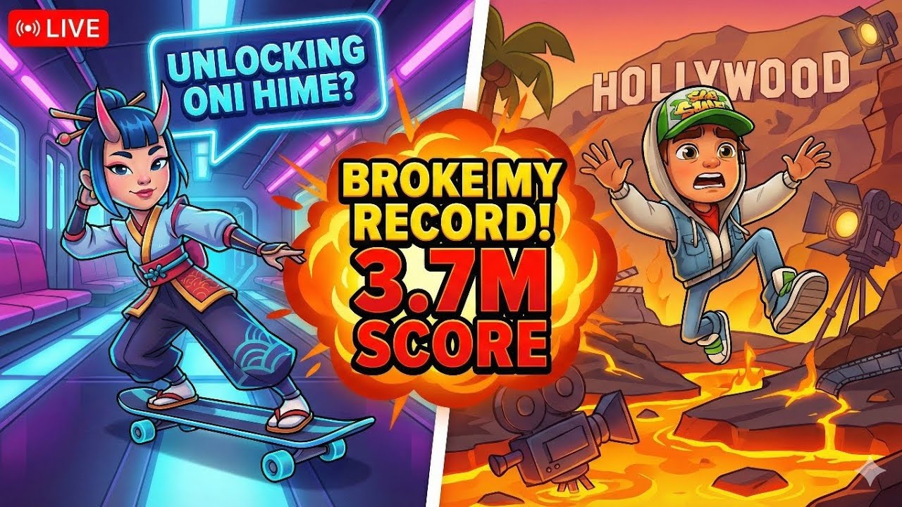 Subway Surfers Hollywood Update: Floor is Lava Gameplay (3,700,000+ Score)