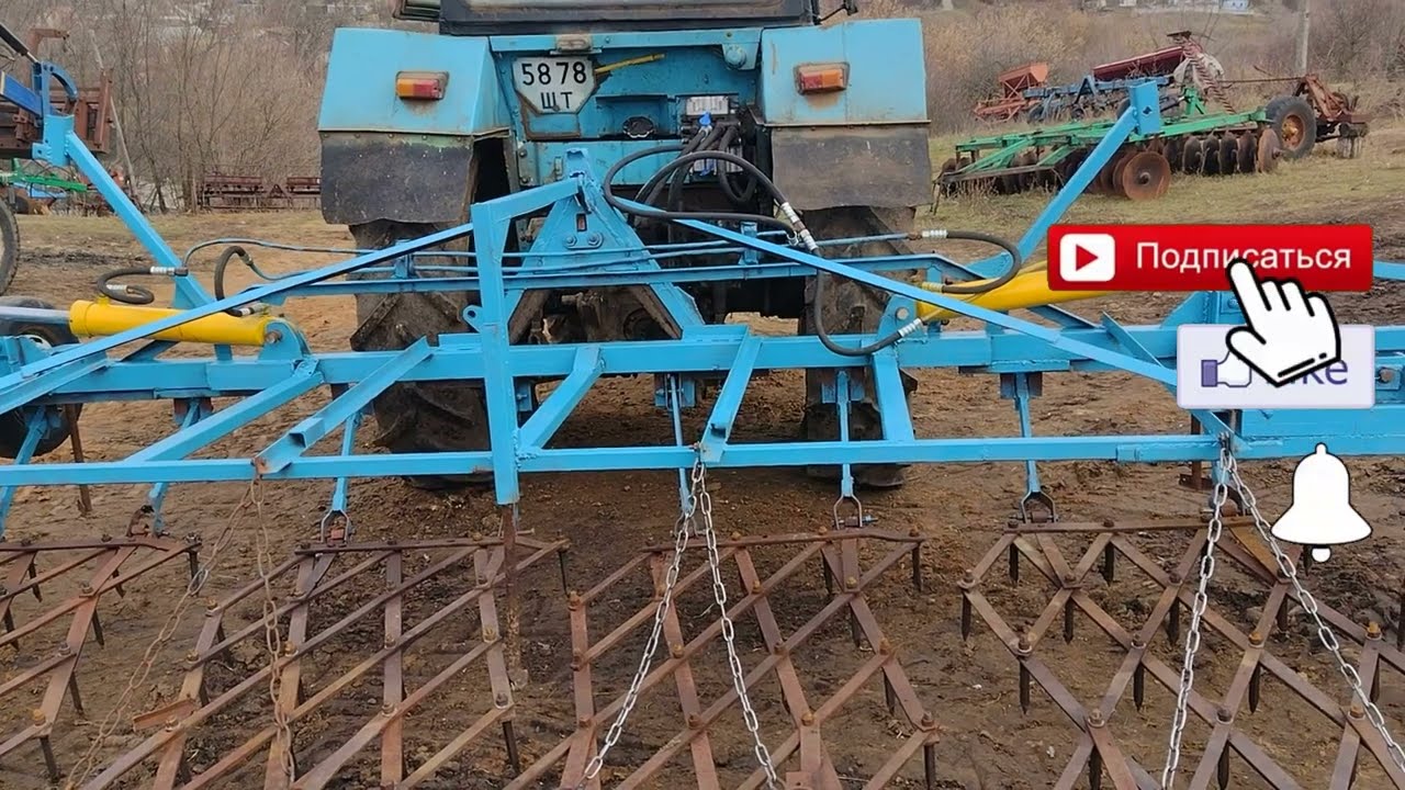 Если долго мучаться, что нибуть получиться!!!! Борона зубова на гідравлиці 8 метрів!!!!!