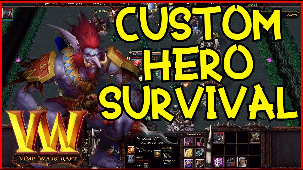 Custom Hero Survival | Warcraft 3 Reforged | DEADLY HEADHUNTER