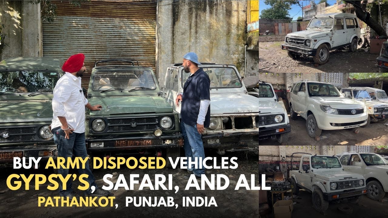 BUY 4x4 ARMY DISPOSED VEHICLES | GYPSY, SAFARI, MAHINDRA JEEP | PATHANKOT, PUNJAB, INIDA 
