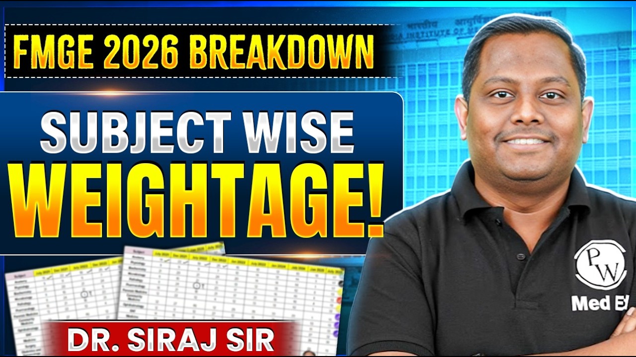 FMGE 2026 Breakdown : Which Subjects Carry the Most Marks? | Dr. Siraj | FMGE 2026 Subject Breakdown