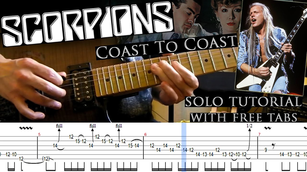 Scorpions - Coast To Coast guitar solo lesson (with tablatures and backing tracks)