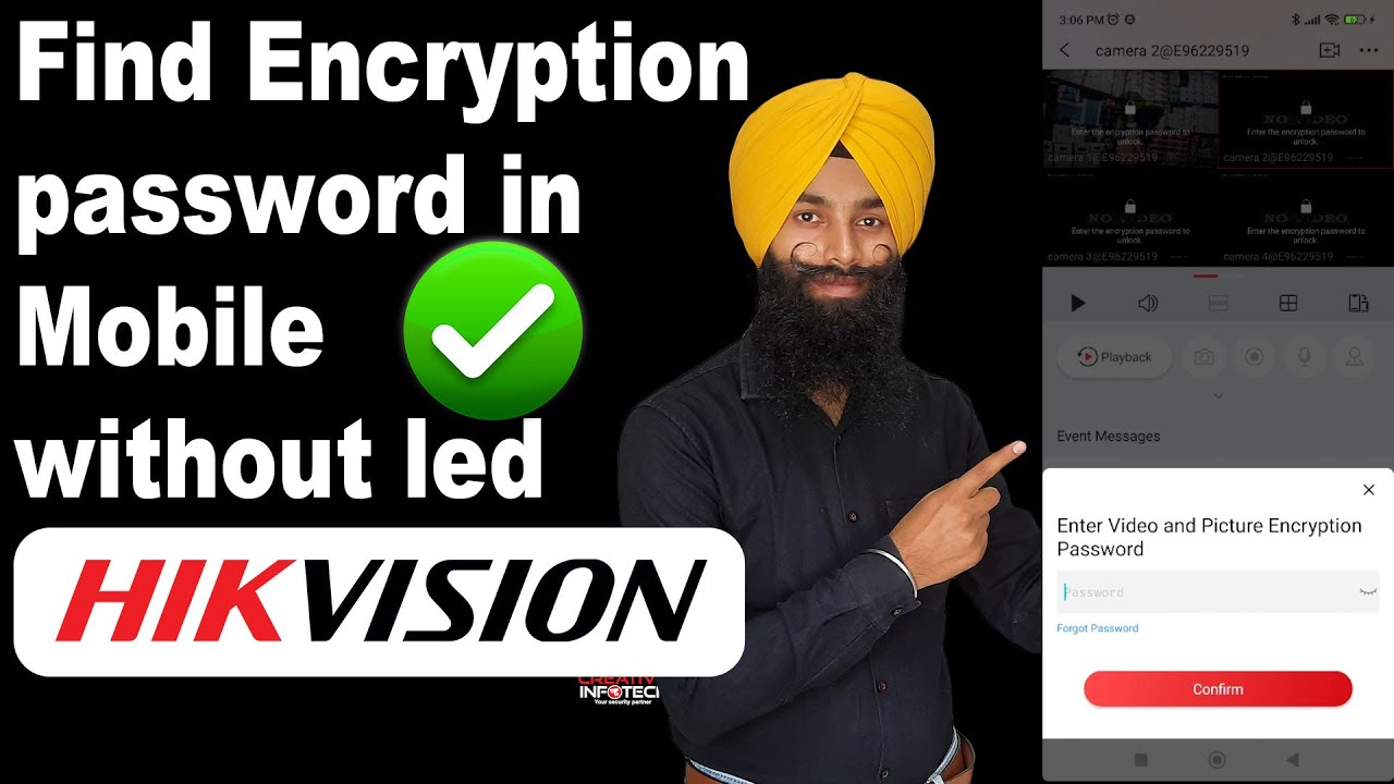 Find enter the encryption password from mobile | Hikconnect Encryption Key Find without led tv